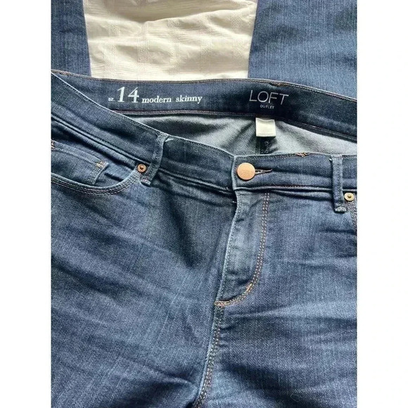 LOFT Ann Taylor denim jeans size 14 - Picture 2 of 3